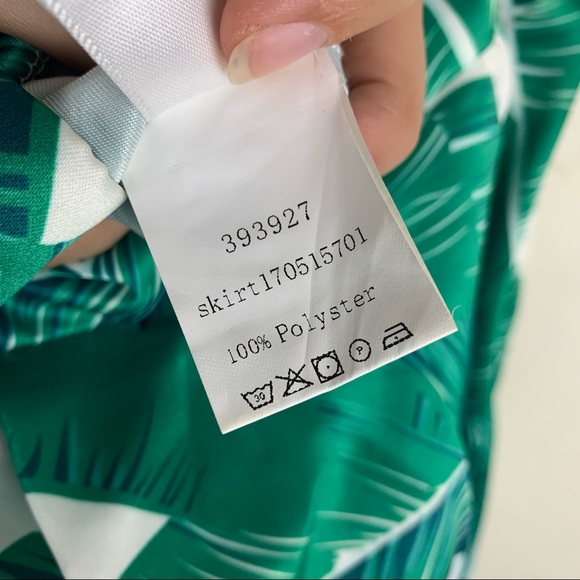 Vintage Palm Leaf Full A-Line Midi Skirt - Picture 6 of 9